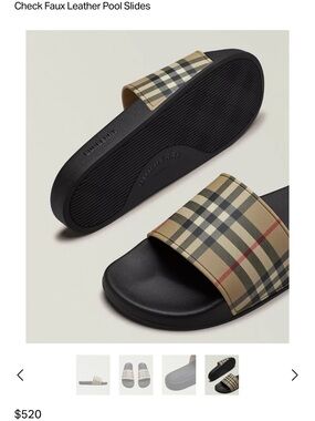 Burberry Beige Nova Check slides sandals